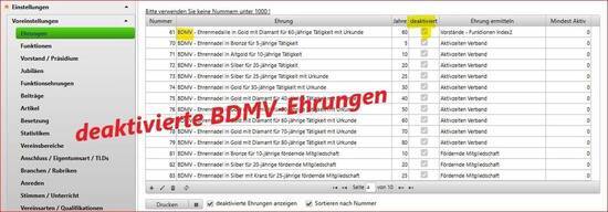 Voreinstellungen: deaktivierte BDMV-Ehrungen